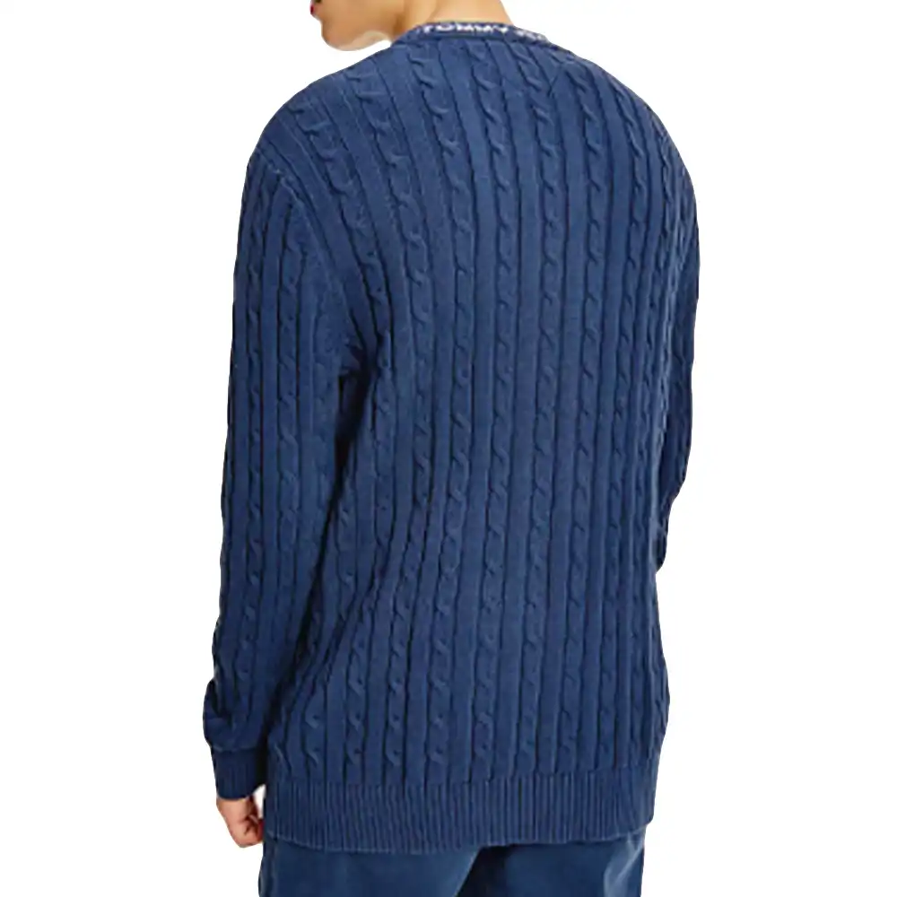 Pull homme Tommy Jeans Little flag logo Bleu - ZESHOES