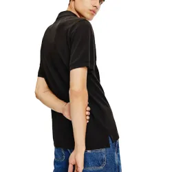 Polo manche courte Tommy Jeans Original flag Noir - ZESHOES