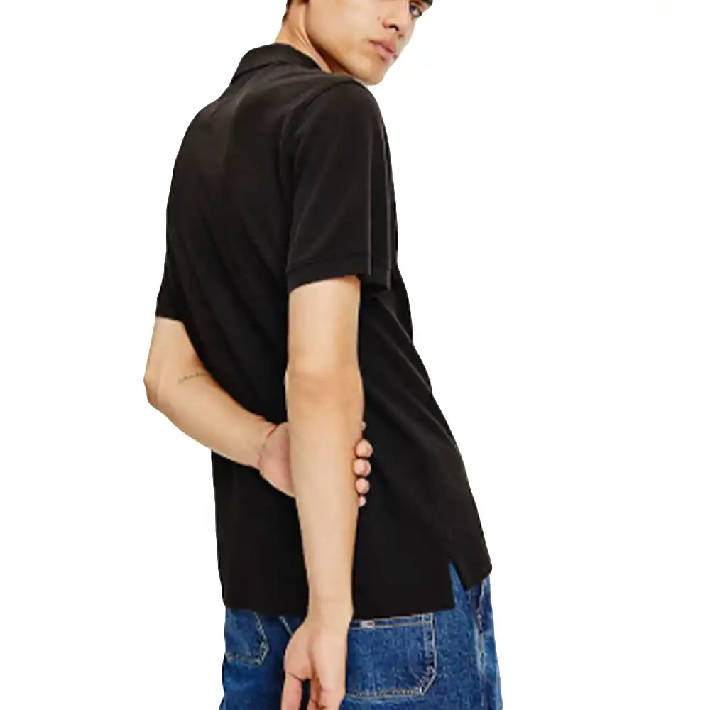 Polo manche courte Tommy Jeans Original flag Noir - ZESHOES