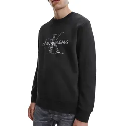 Sweat shirt homme Calvin Klein Monogramme Noir - ZESHOES Sweat shirt homme Calvin Klein Monogramme Noir - ZESHOES
