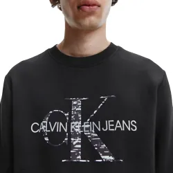 Sweat shirt homme Calvin Klein Monogramme Noir - ZESHOES Sweat shirt homme Calvin Klein Monogramme Noir - ZESHOES