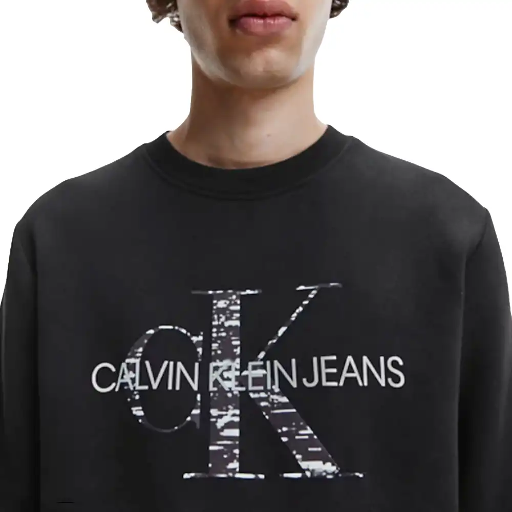 Sweat shirt homme Calvin Klein Monogramme Noir - ZESHOES Sweat shirt homme Calvin Klein Monogramme Noir - ZESHOES