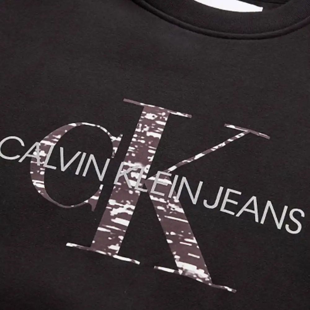 Sweat shirt homme Calvin Klein Monogramme Noir - ZESHOES Sweat shirt homme Calvin Klein Monogramme Noir - ZESHOES