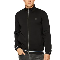 Sweat zippé homme Guess Classic logo triangle Noir - ZESHOES