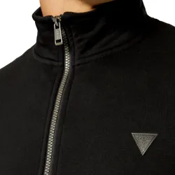 Sweat zippé homme Guess Classic logo triangle Noir - ZESHOES