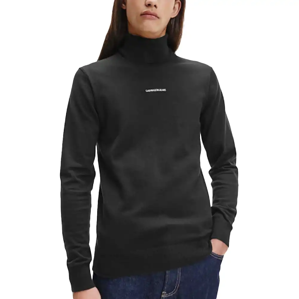 Pull homme Calvin Klein Roll neck jumper Noir - ZESHOES