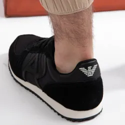 Basket basse homme Armani Jeans 12 nero black Noir - ZESHOES