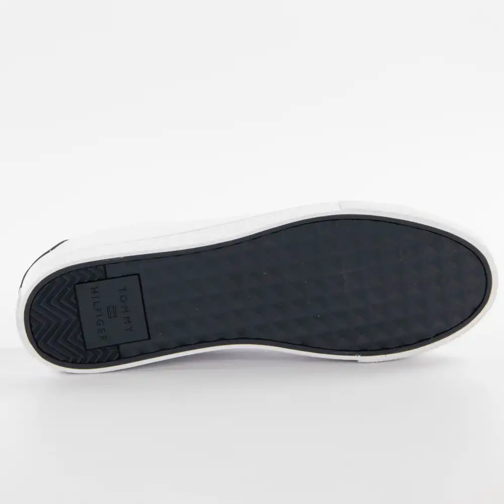 Basket de ville basse homme Tommy Jeans Classic flag logo Blanc - ZESHOES