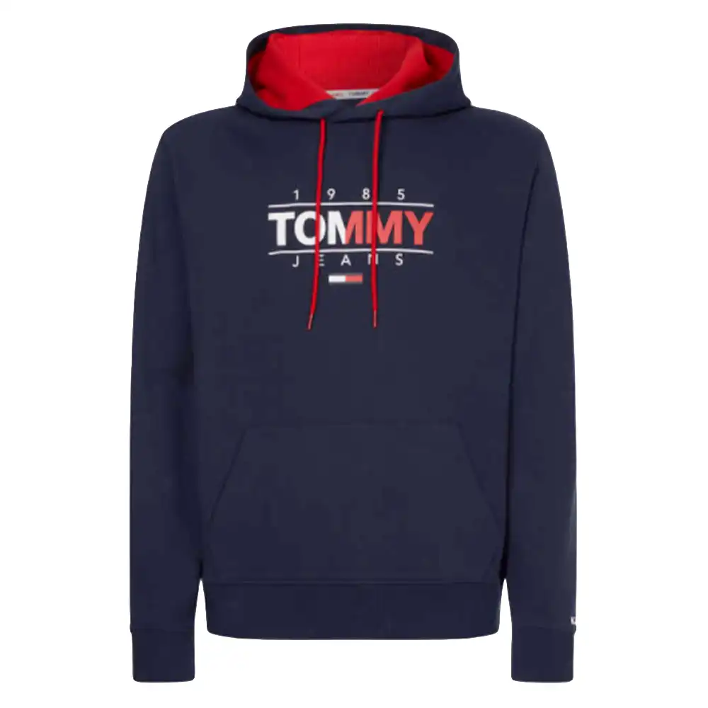 Sweat capuche homme Tommy Jeans Vintage logo Bleu - ZESHOES