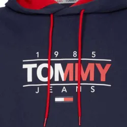 Sweat capuche homme Tommy Jeans Vintage logo Bleu - ZESHOES