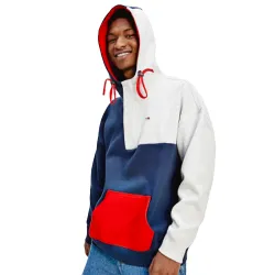 Sweat capuche homme Tommy Jeans Block color Bleu - ZESHOES