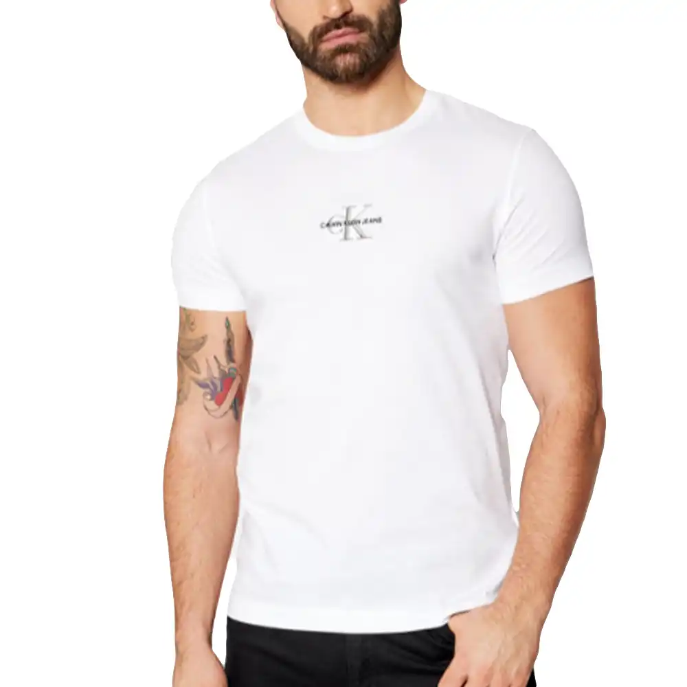 T shirt manche courte homme Calvin Klein Classic logo Blanc - ZESHOES