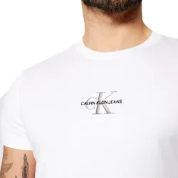 T shirt manche courte homme Calvin Klein Classic logo Blanc - ZESHOES T shirt manche courte homme Calvin Klein Classic logo Blanc - ZESHOES