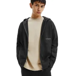 Sweat zippé homme Calvin Klein Logo vintage Noir - ZESHOES