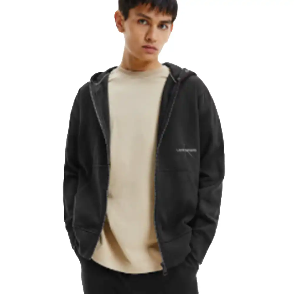 Sweat zippé homme Calvin Klein Logo vintage Noir - ZESHOES Sweat zippé homme Calvin Klein Logo vintage Noir - ZESHOES