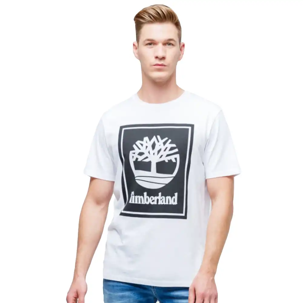 T shirt manche courte homme Timberland YC core+ stack logo tee Blanc - ZESHOES