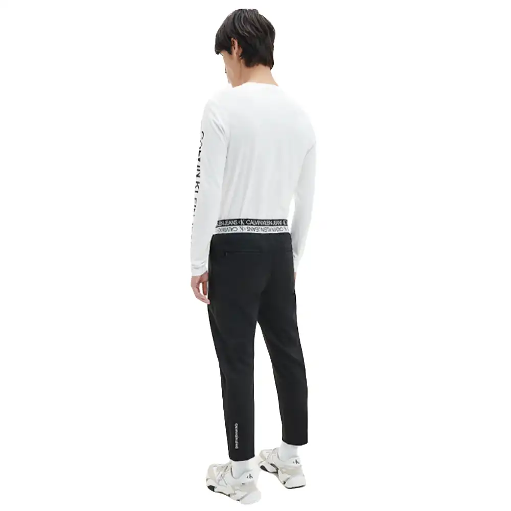 T shirt manche longue homme Calvin Klein Slim style bio Blanc - ZESHOES T shirt manche longue homme Calvin Klein Slim style bio Blanc - ZESHOES