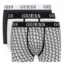 Boxer homme Guess Pack x3 unlimited logo Blanc - ZESHOES