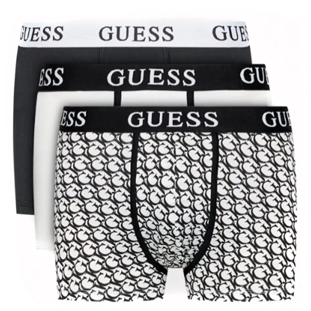 Boxer homme Guess Pack x3 unlimited logo Blanc - ZESHOES