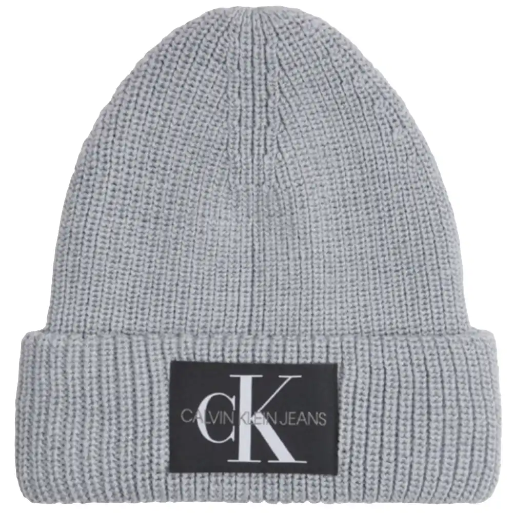 Bonnet homme Calvin Klein Front logo Gris - ZESHOES