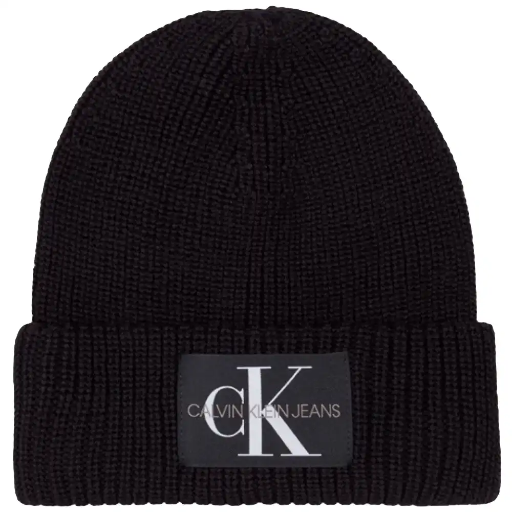 Bonnet homme Calvin Klein Front logo Noir - ZESHOES