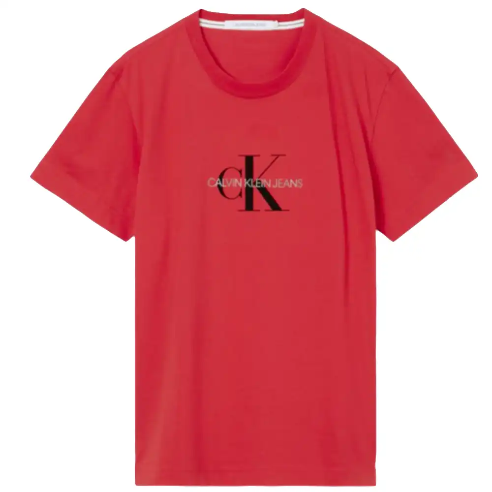 T shirt manche courte homme Calvin Klein Archival monogram flock tee Rouge - ... T shirt manche courte homme Calvin Klein Archival monogram flock tee Rouge - ...