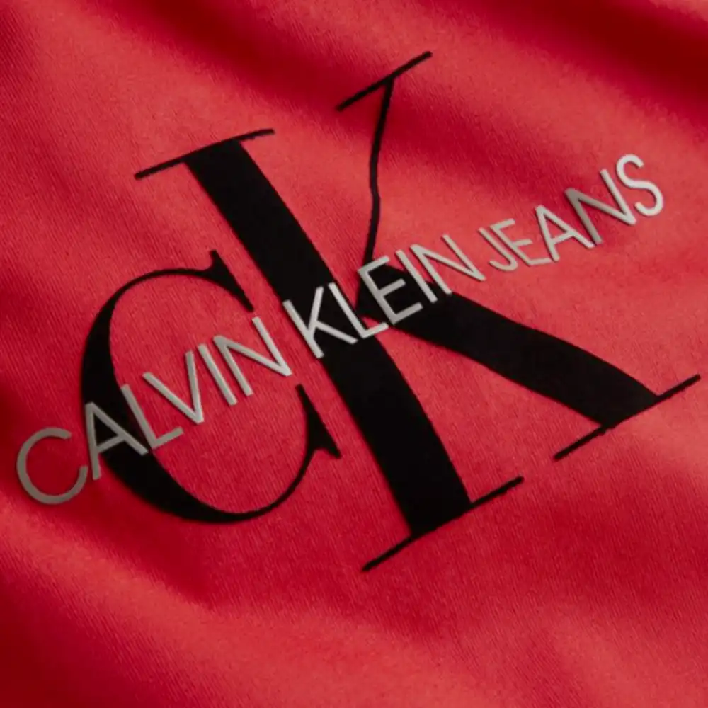 T shirt manche courte homme Calvin Klein Archival monogram flock tee Rouge - ... T shirt manche courte homme Calvin Klein Archival monogram flock tee Rouge - ...