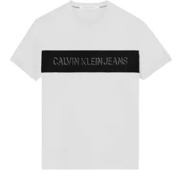 T shirt manche courte homme Calvin Klein Colorblock shadow logo tee Blanc - Z...