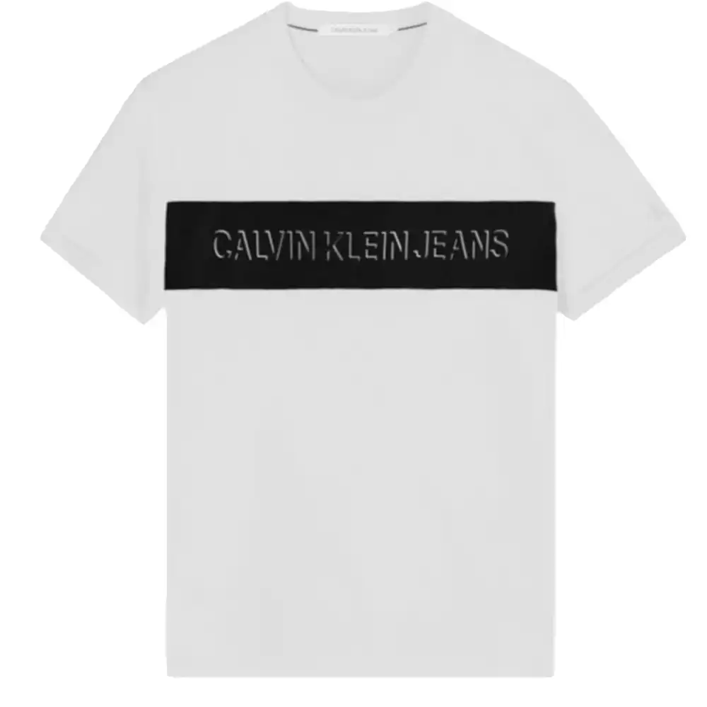 T shirt manche courte homme Calvin Klein Colorblock shadow logo tee Blanc - Z...