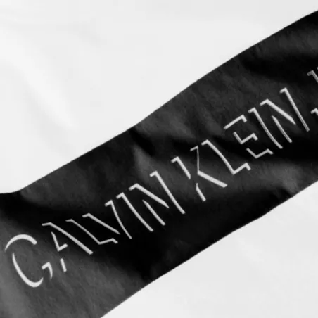Produits victimes de leur succès Calvin Klein Blanc Colorblock shadow logo tee