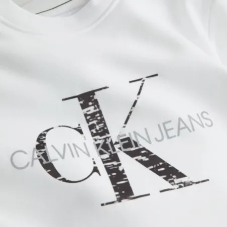 Produits victimes de leur succès Calvin Klein Blanc Bonded monogram crew neck