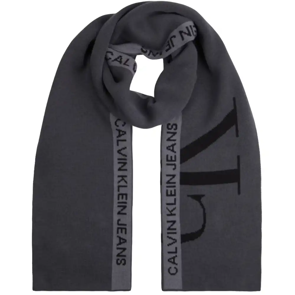 Echarpe homme Calvin Klein Cotton tape scarf Gris - ZESHOES