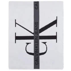 Echarpe homme Calvin Klein Cotton tape scarf Blanc - ZESHOES