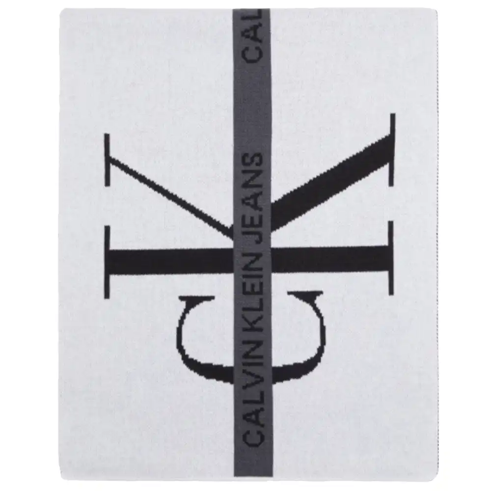 Echarpe homme Calvin Klein Cotton tape scarf Blanc - ZESHOES