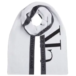 Echarpe homme Calvin Klein Cotton tape scarf Blanc - ZESHOES