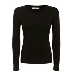 Pull femme Guess Viscose Noir - ZESHOES Pull femme Guess Viscose Noir - ZESHOES