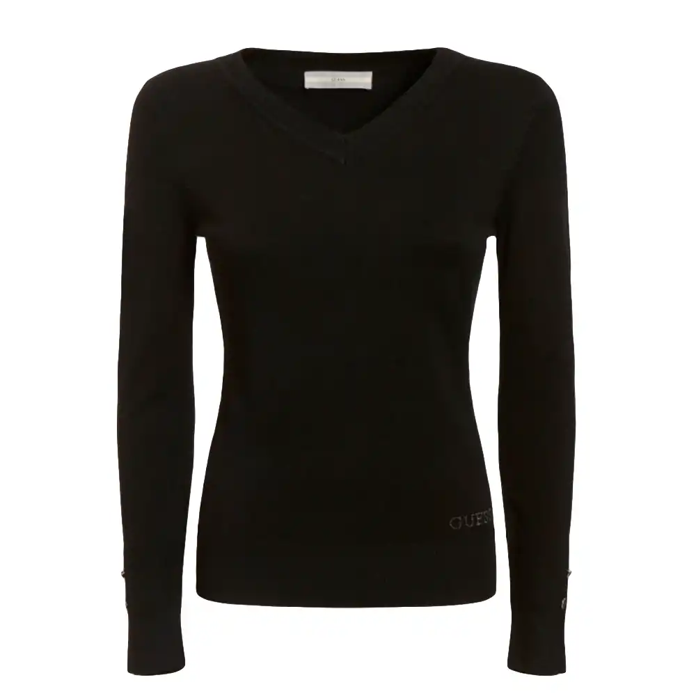 Pull femme Guess Viscose Noir - ZESHOES Pull femme Guess Viscose Noir - ZESHOES