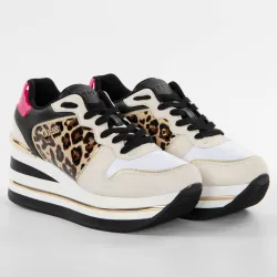 Basket basse femme Guess Hektore Leopard - ZESHOES