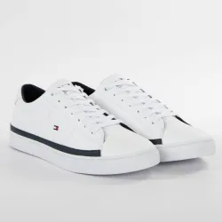 Basket de ville basse homme Tommy Jeans Essential leather sneaker Blanc - ZES...