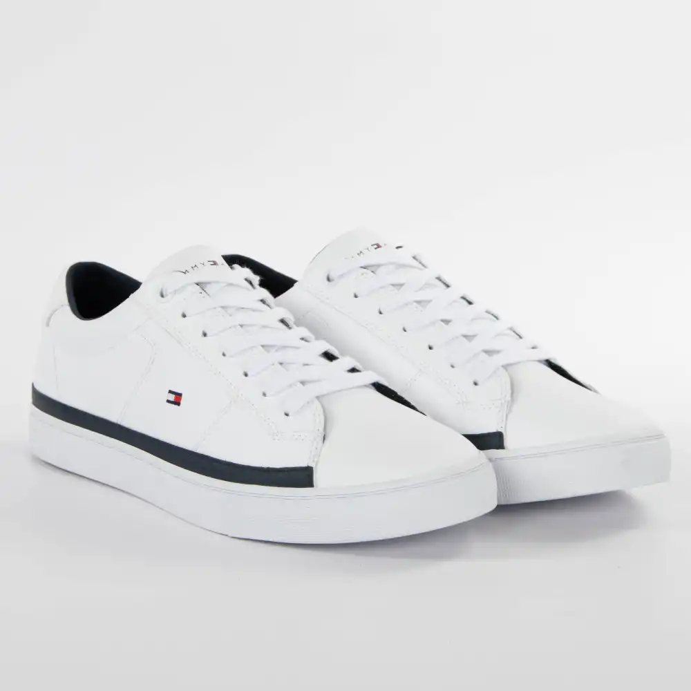 Basket de ville basse homme Tommy Jeans Essential leather sneaker Blanc - ZES...