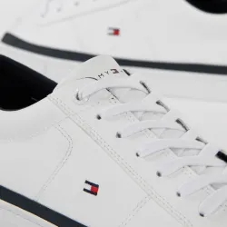 Basket de ville basse homme Tommy Jeans Essential leather sneaker Blanc - ZES...