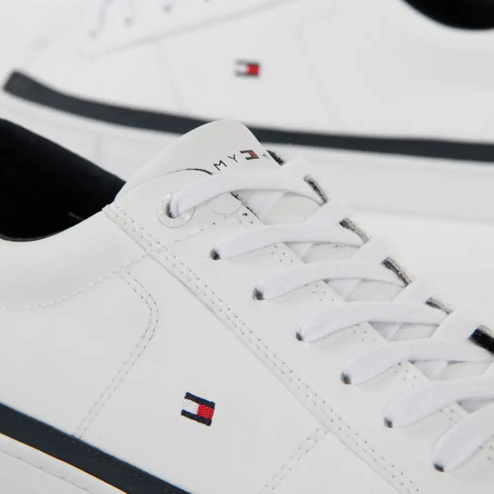 Basket de ville basse homme Tommy Jeans Essential leather sneaker Blanc - ZES...