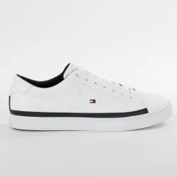 Basket de ville basse homme Tommy Jeans Essential leather sneaker Blanc - ZES...