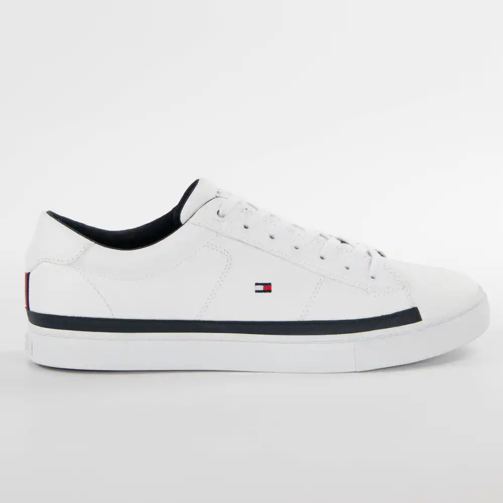 Basket de ville basse homme Tommy Jeans Essential leather sneaker Blanc - ZES...