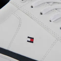 Basket de ville basse homme Tommy Jeans Essential leather sneaker Blanc - ZES...