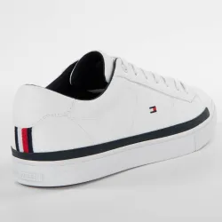 Basket de ville basse homme Tommy Jeans Essential leather sneaker Blanc - ZES...