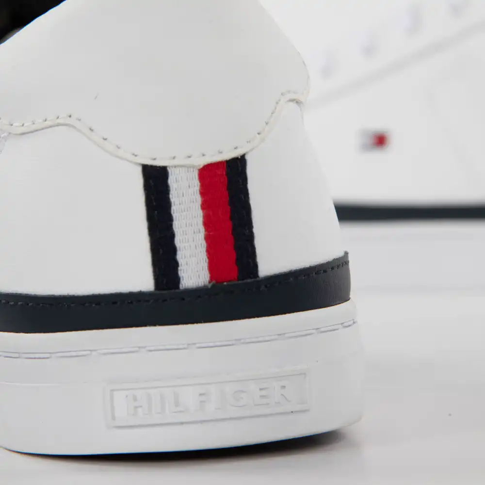 Basket de ville basse homme Tommy Jeans Essential leather sneaker Blanc - ZES...