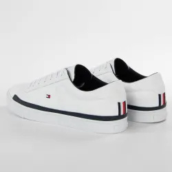 Basket de ville basse homme Tommy Jeans Essential leather sneaker Blanc - ZES...