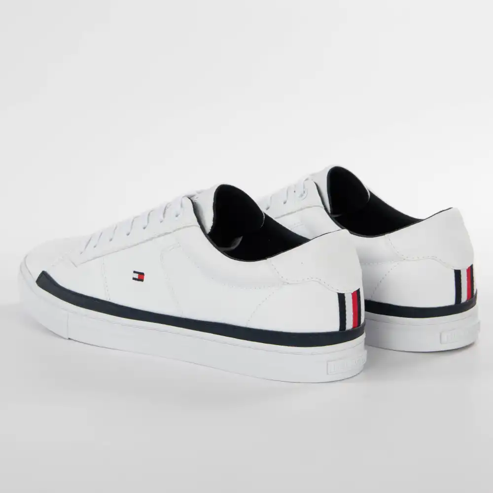 Basket de ville basse homme Tommy Jeans Essential leather sneaker Blanc - ZES...