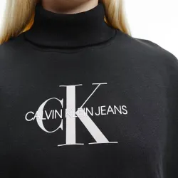 Sweat shirt femme Calvin Klein Oversized roll neck Noir - ZESHOES